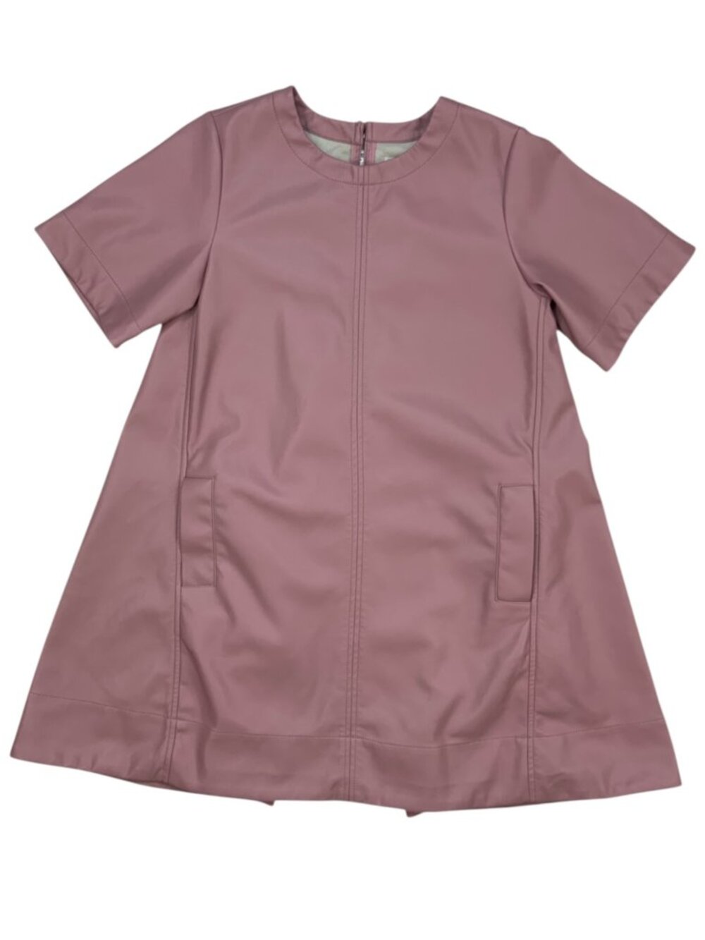 Anthropologie Maeve The Emmy Faux Leather Mini Dress 2XS XXS Pink - Picture 15 of 16